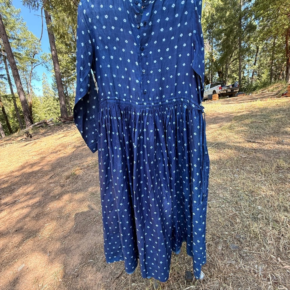 Maku Indigo Dyed Batik Silk Dress